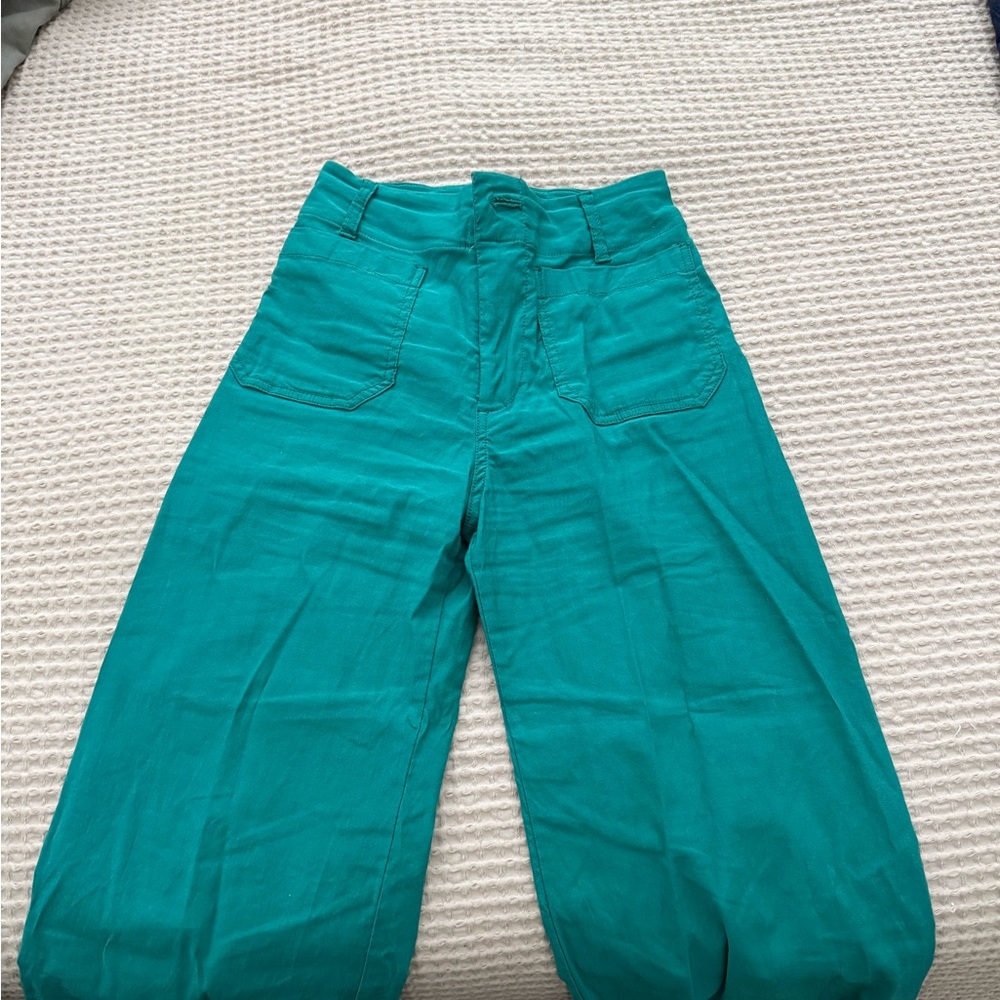 Anthropologie Maeve Turquoise Trousers